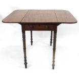 Victorian mahogany Pembroke table with drawer to the end, 72cm H x 89cm W x 49cm D