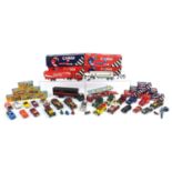 Collection of vintage and later diecast vehicles including six Matchbox examples with boxes and a
