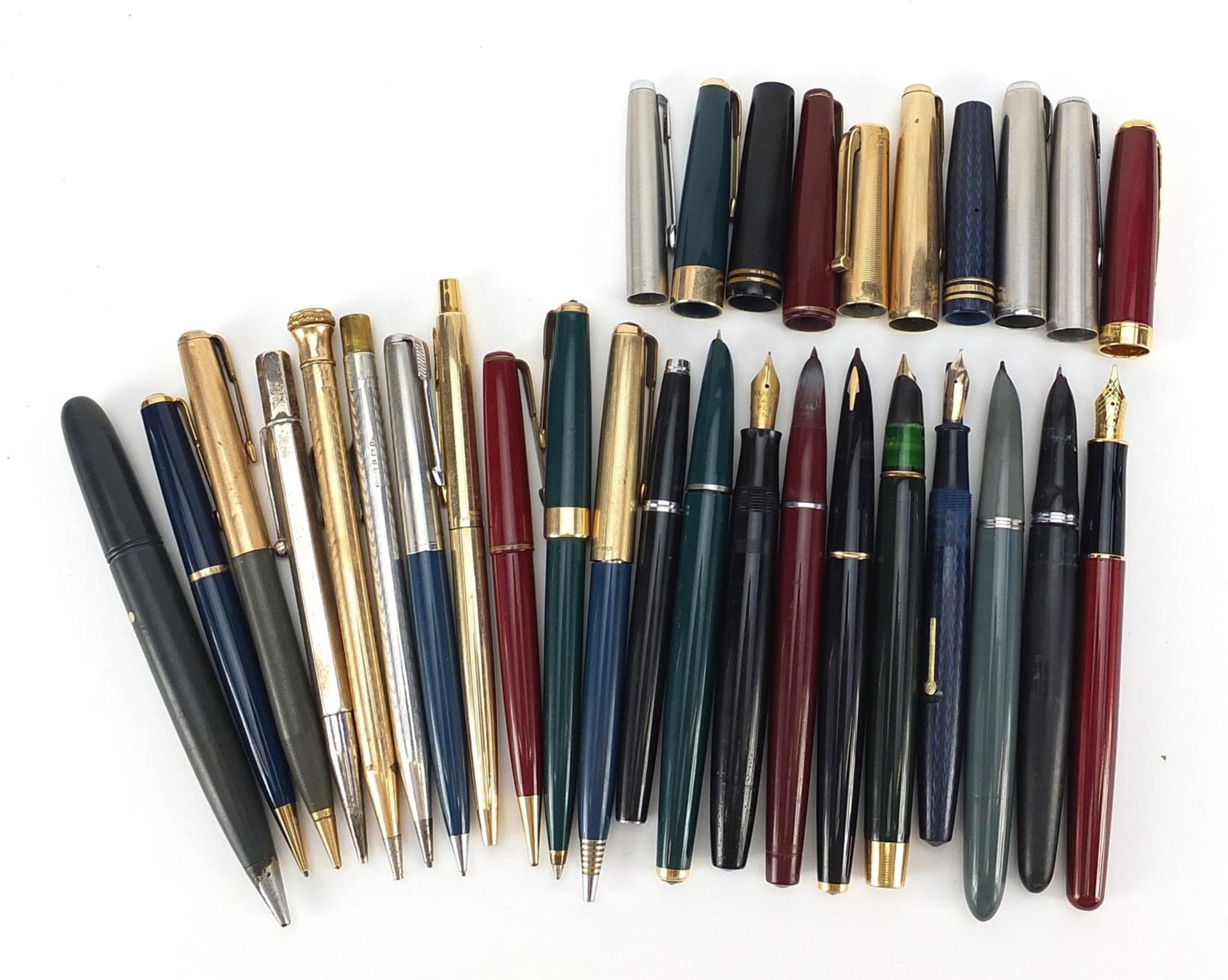 Vintage and later fountain pens, ballpoint pens and two silver propelling pencils, including - Image 4 of 6