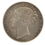 Victorian Young Head 1845 silver crown