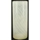 White and clear swerling art glass vase, 25cm high