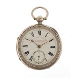 W E Watts & Co, gentlemen's silver Coastguard's Timekeeper pocket watch, the fusee movement numbered