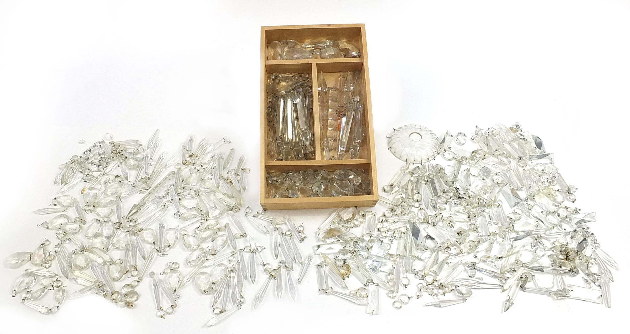 Collection of Victorian and later cut glass drops