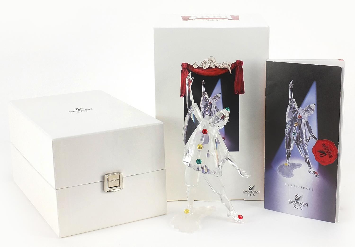 Swarovski crystal Masquerade Pierrot figure with box, 20cm high - Image 6 of 6