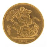 George V 1917 gold sovereign - this lot is sold without buyer?s premium