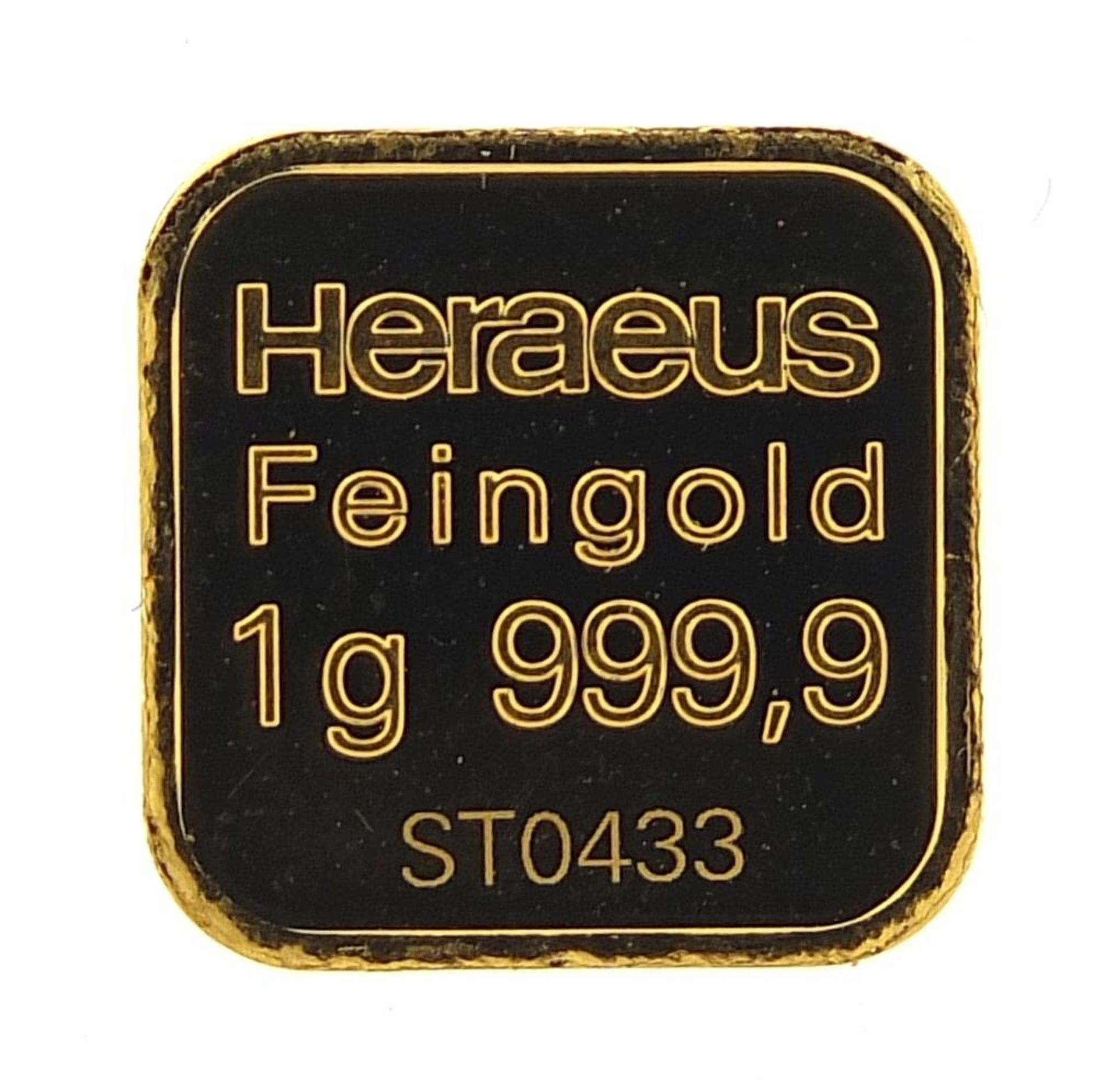 Heraeus 999.9 fine gold ingot - this lot is sold without buyer?s premium - Image 2 of 2