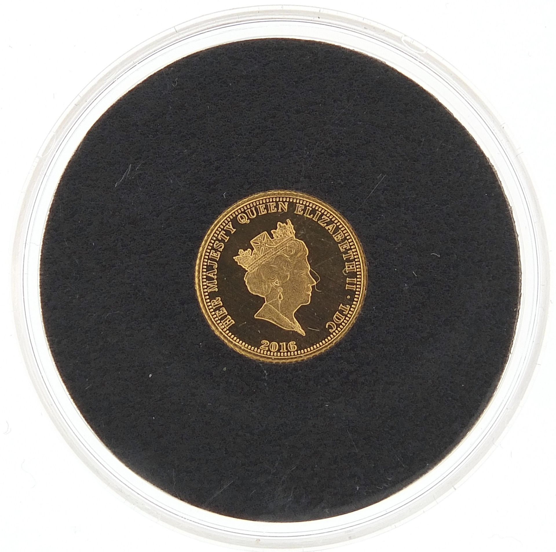 Queen Elizabeth 2016 gold quarter sovereign - this lot is sold without buyer?s premium