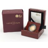 Elizabeth II 2017 gold proof piedfort sovereign with box and certificate, 1554/3500 - this lot is