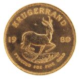 South African 1980 gold krugerrand - this lot is sold without buyer?s premium