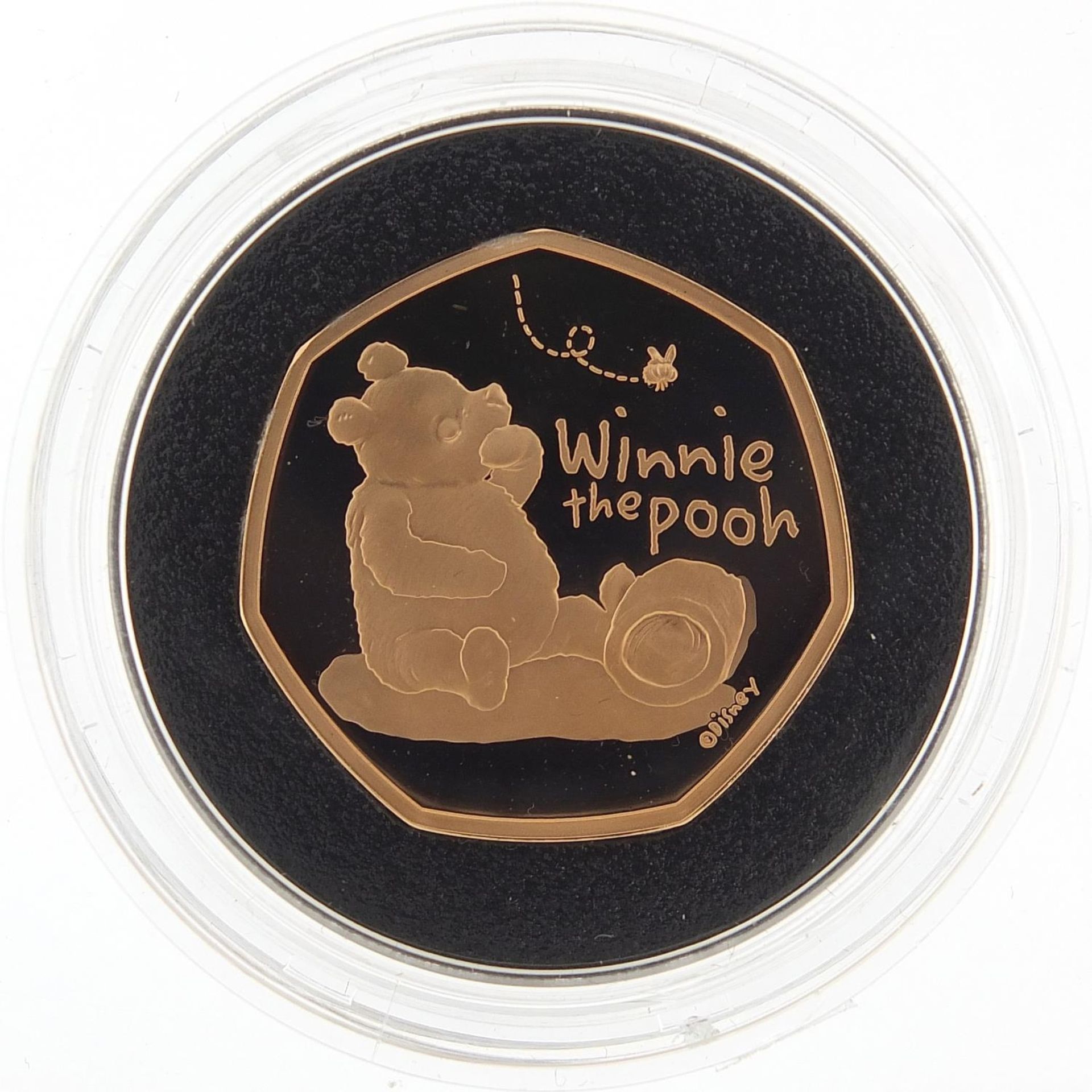 Elizabeth II 2020 Winnie the Pooh gold proof piedfort fifty pence coin with box and certificate, - Image 2 of 4