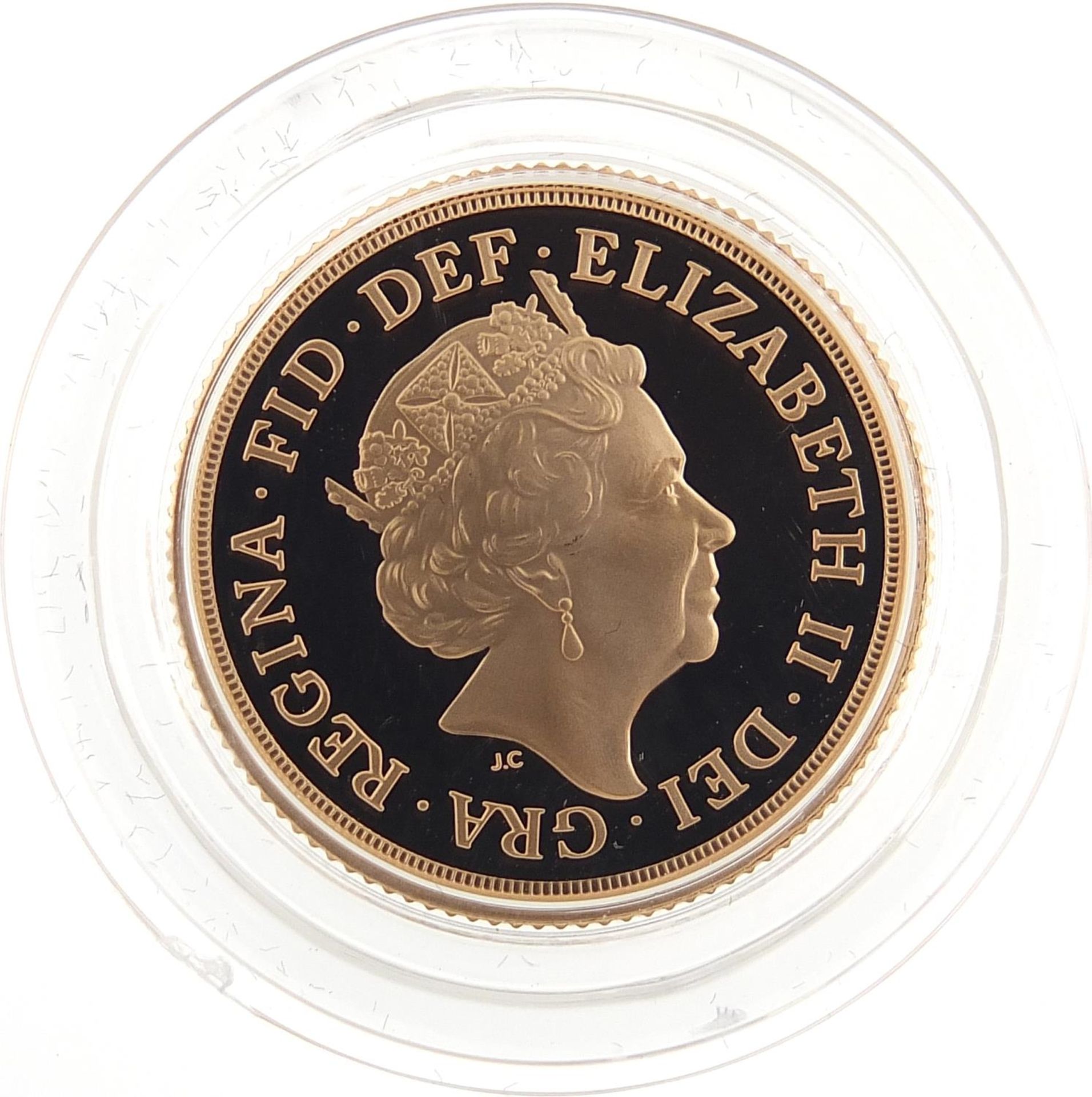 Elizabeth II 2019 gold proof sovereign with box and certificate, 7116/9500 - this lot is sold - Image 3 of 4