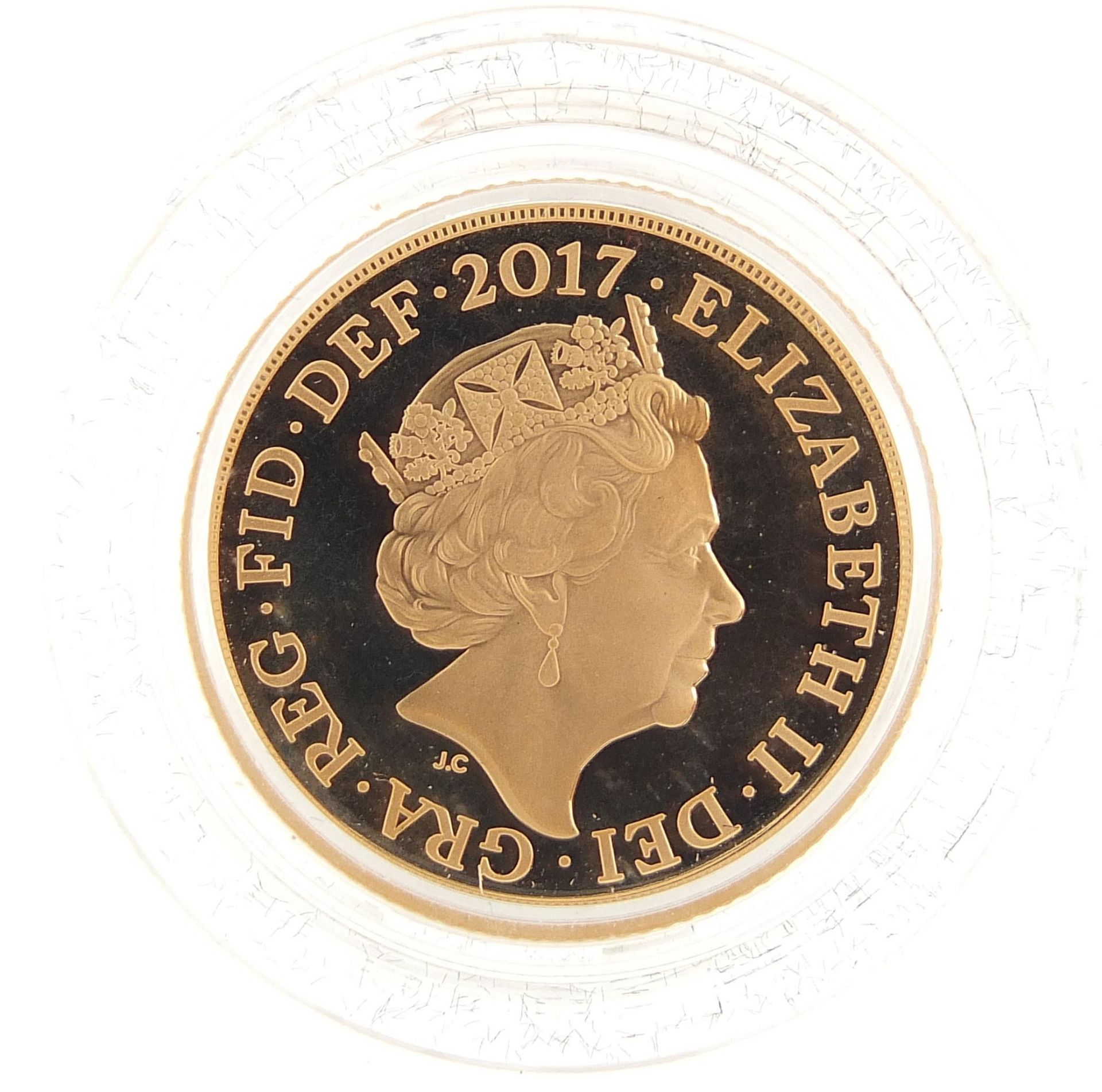 Elizabeth II 2017 gold proof piedfort sovereign with box and certificate, 1554/3500 - this lot is - Image 3 of 4