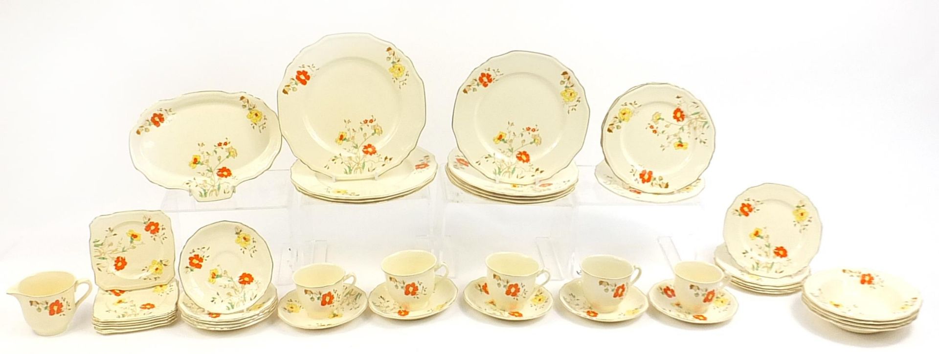 1930's Alfred Meakin Marigold pattern dinner and teaware