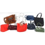 Nine large assorted ladies handbags, some new