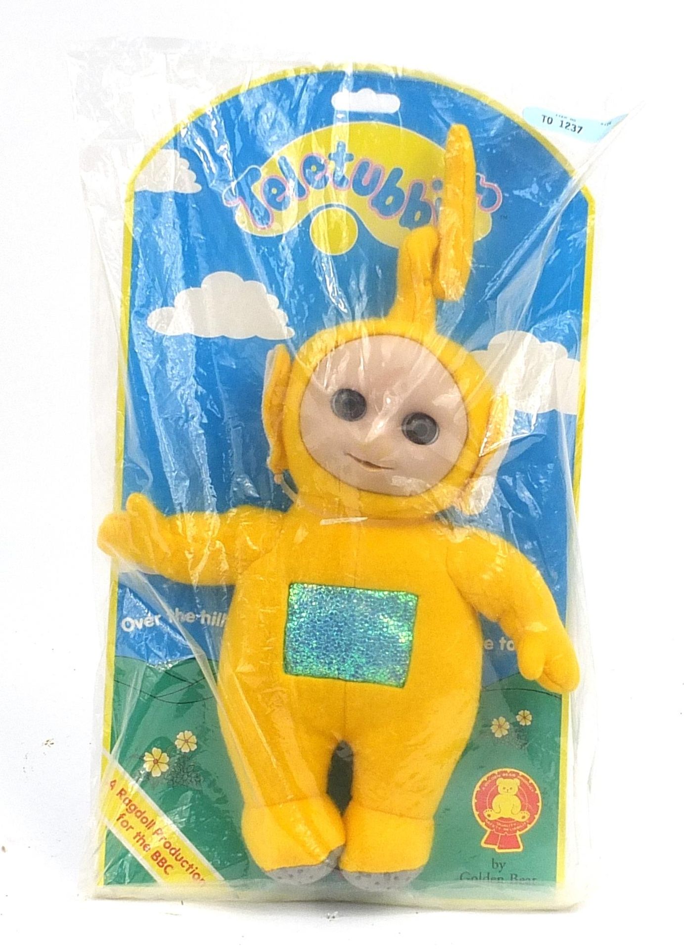 As new unopened Laa-Laa Telly Tubby doll with moveable eyes, 35cm high