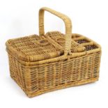 Wicker picnic basket, 53cm wide
