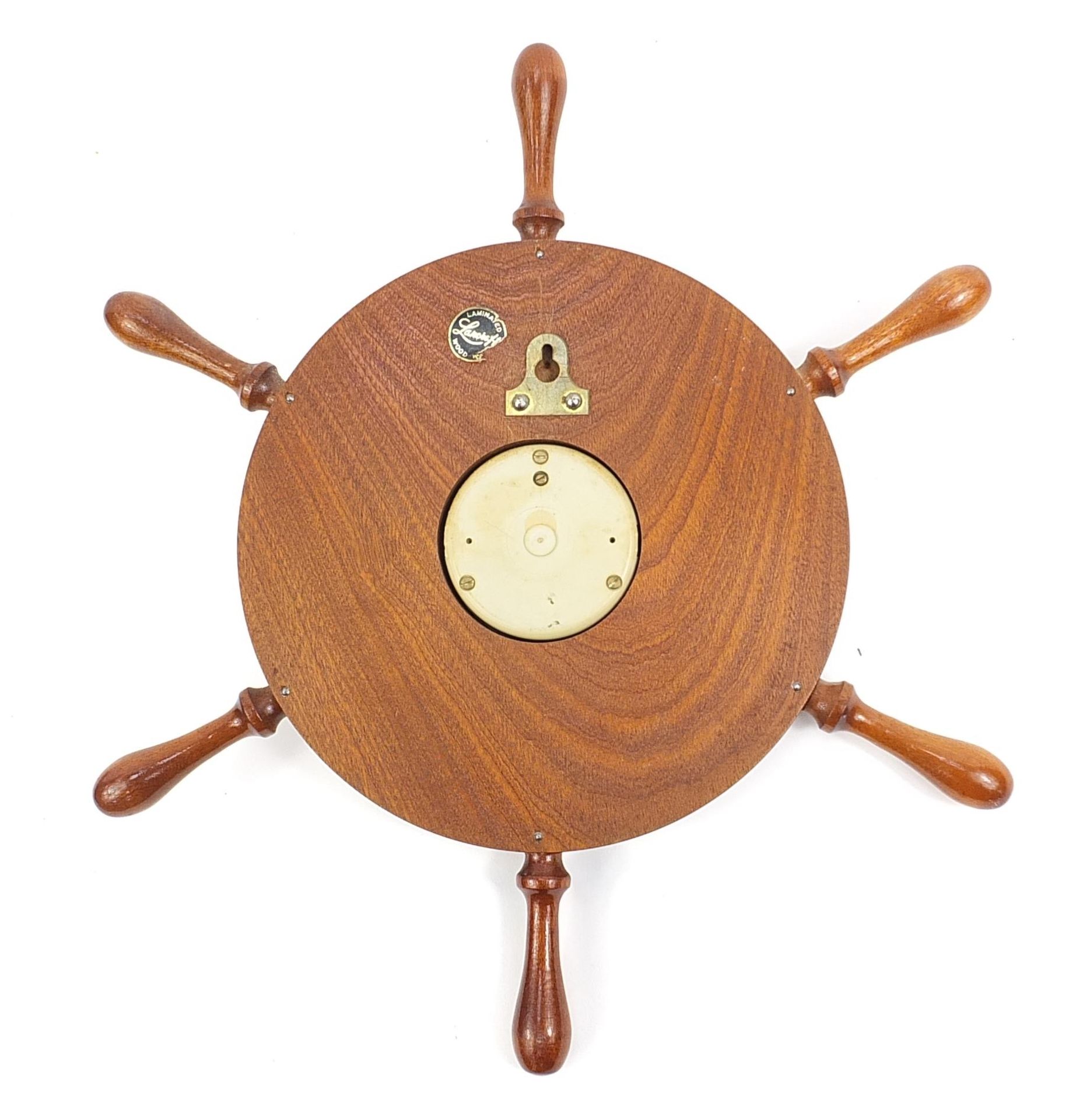 Weathermaster mahogany barometer with silvered dial, 40cm in diameter - Bild 2 aus 4