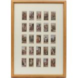 Set of John Player & Son Cries of London cigarette cards housed in an oak back and front glass