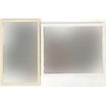 Two cream framed mirrors, the largest 55cm x 44cm