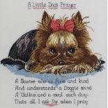 Needlework 'a little dog's prayer', mounted and framed, 40cm x 40cm