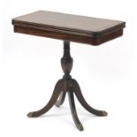 Mahogany fold over tea table, 73cm H x 75.5cm W x 38cm D