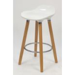 Contemporary beech legged breakfast stool, 74cm high