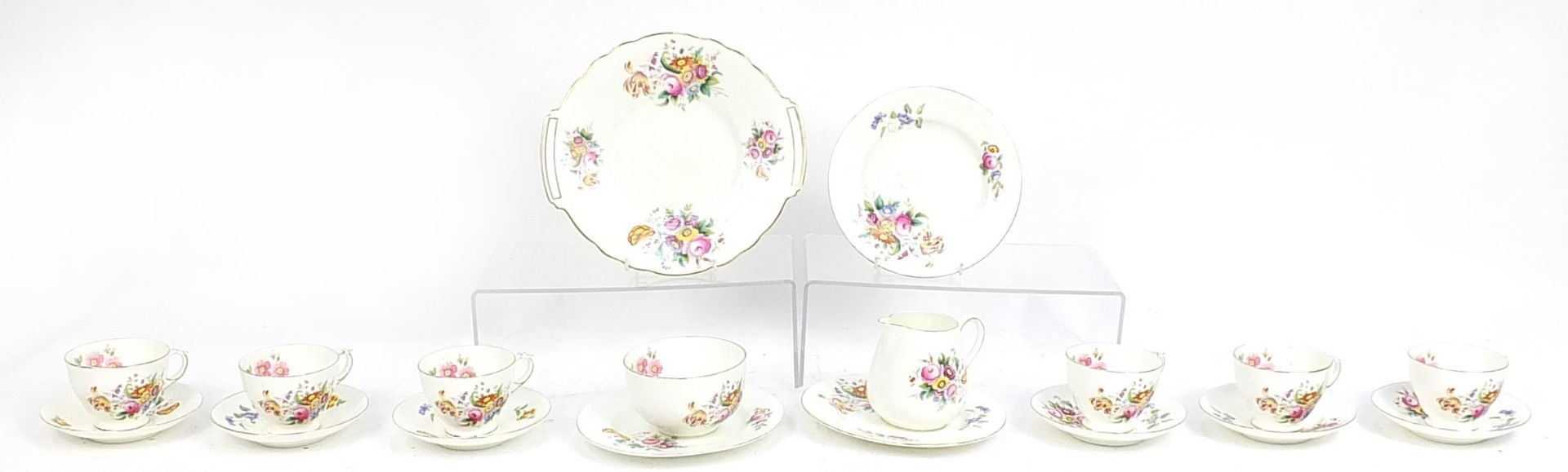 George Jones Crescent June Time floral teaware
