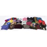Collection of vintage and later ladies clothing including dresses, beret hats and scarves