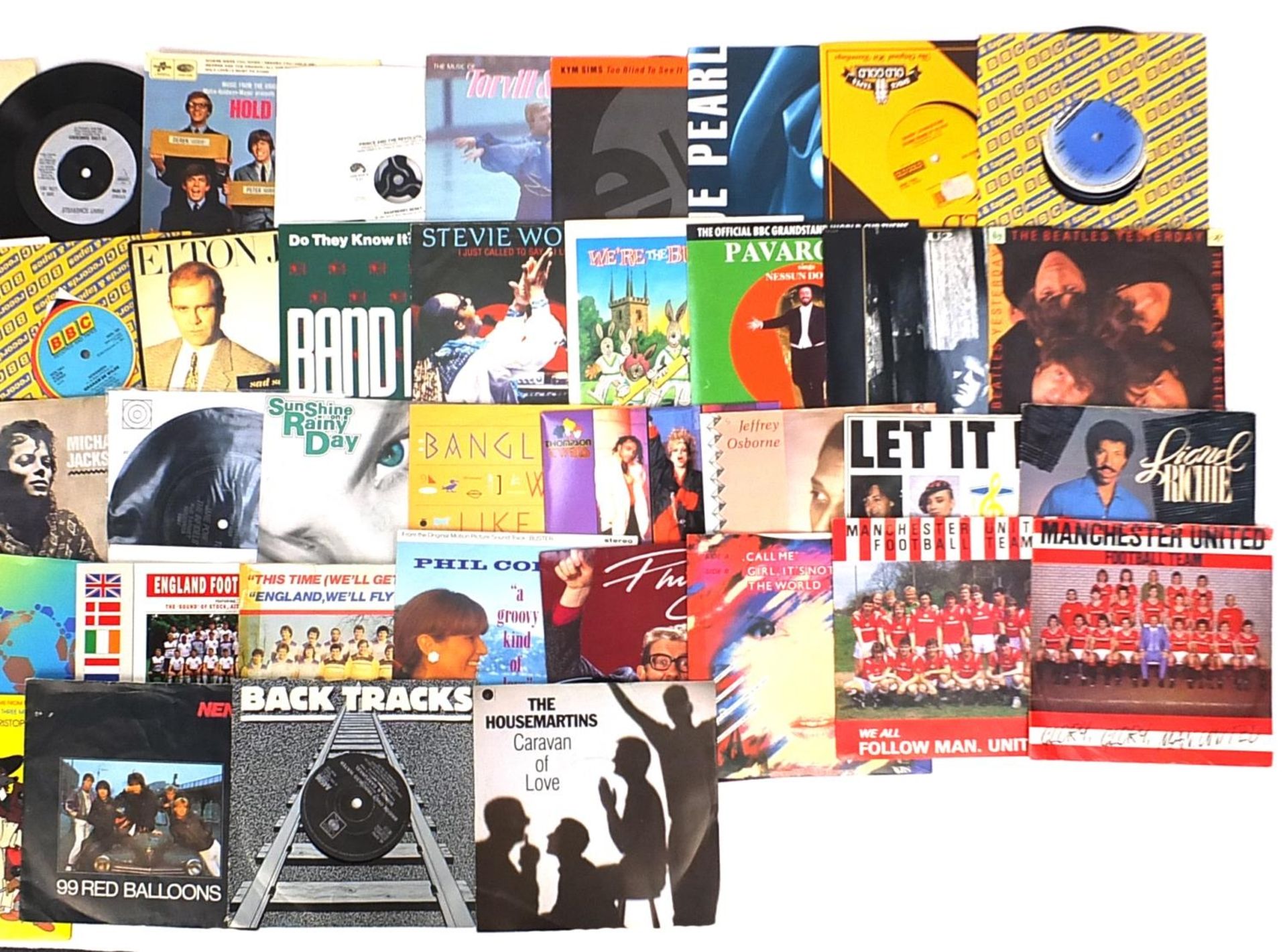 Assorted 45rmp records including Michael Jackson Red Box, Torvill & Dean, Phil Collins, The - Bild 3 aus 4