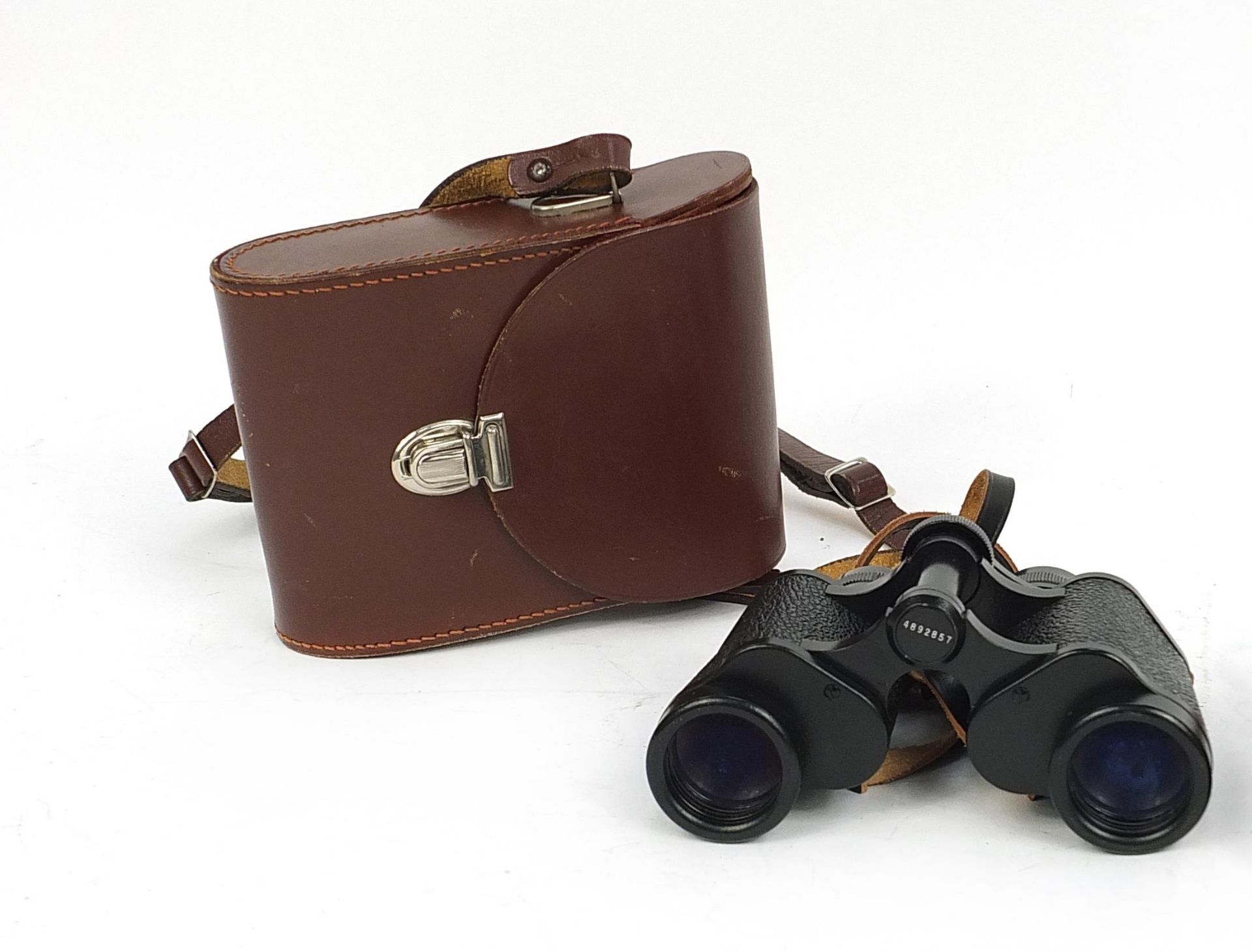 Cased pair of Depees Ltd 8x30 binoculars, London W1 and a pair of Carl Zeiss Jena binoculars with - Image 2 of 5