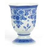 Delft Dutch hand painted floral pottery vase, R. AKC.J and numbered 1243 to the base, 18cm high
