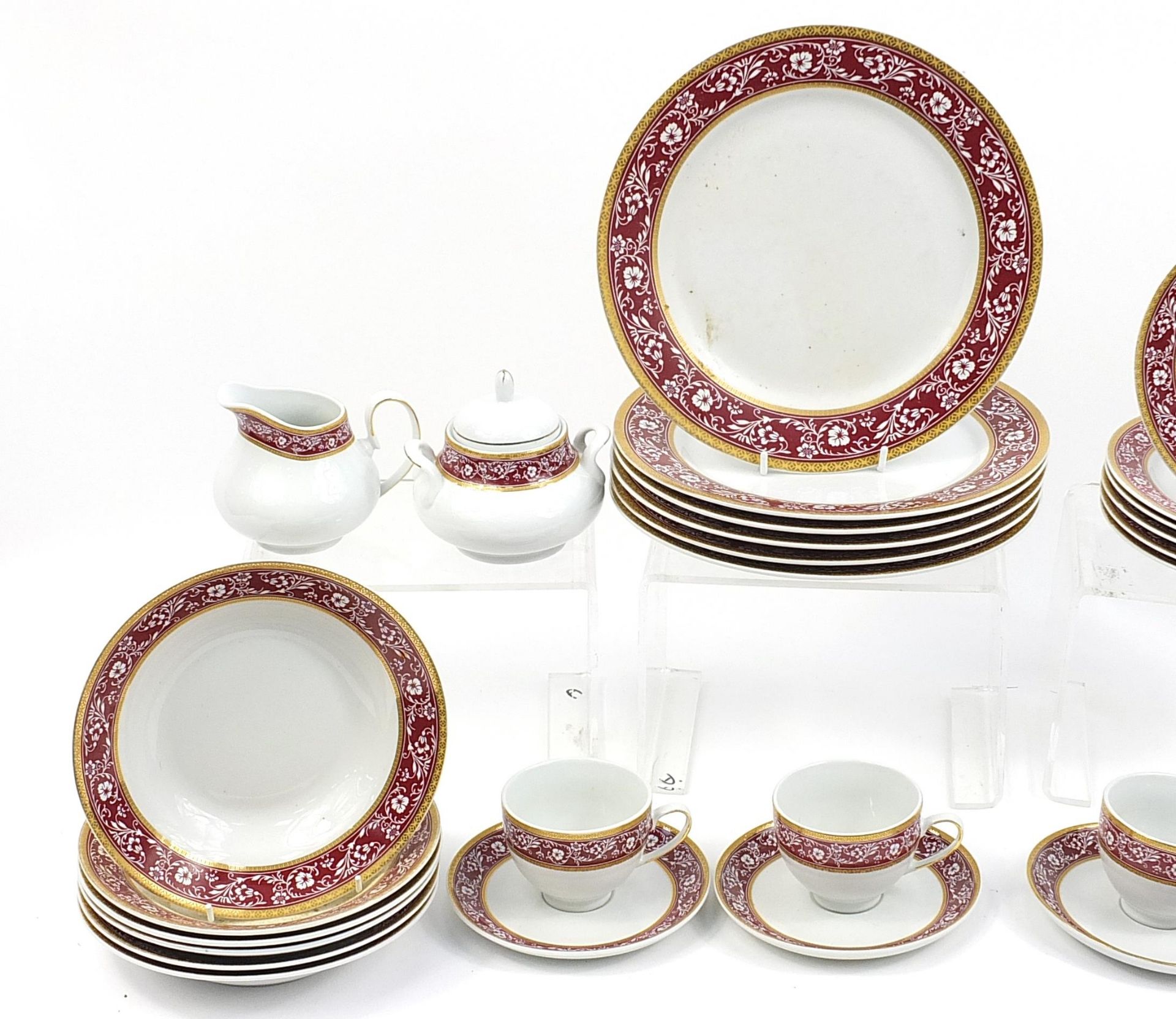 Waterside Regency pattern floral fine china tea and dinnerware - Image 2 of 4