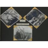 Military interest 1940s black and white photographs arranged in an album including Shallufa Signal