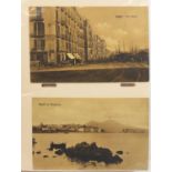 Collection of continental postcards arranged in three albums including Napoli