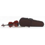 The Stentor Student ST 1/8 violin with bow and protective case, the violin back 10 inches in length