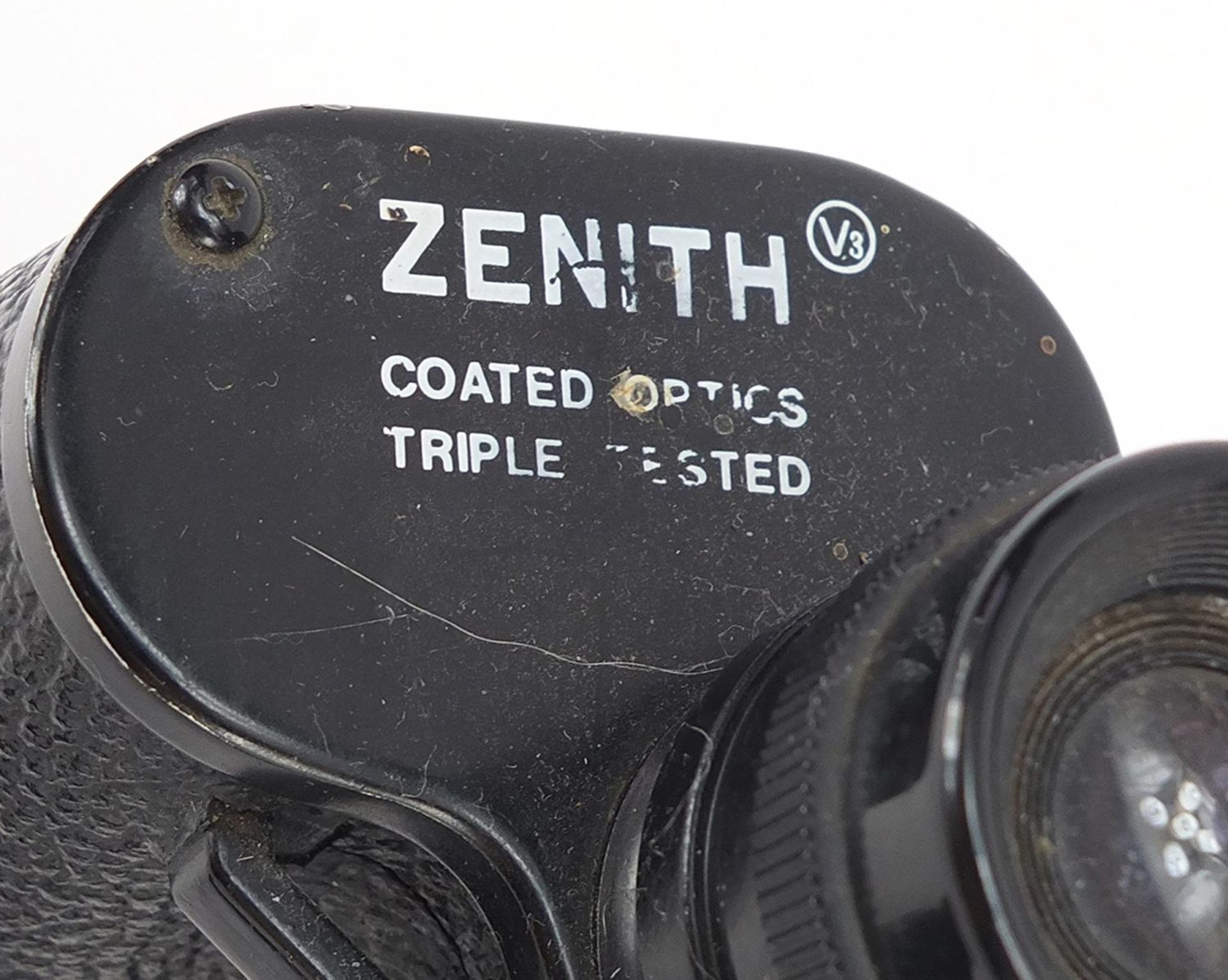 Pair of Zenith 10 x 50 field binoculars with case and an Islamic knife, the largest 37.5cm in length - Image 3 of 3