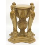 Venetian style gilt and cream stand with figural supports, 56.5cm high