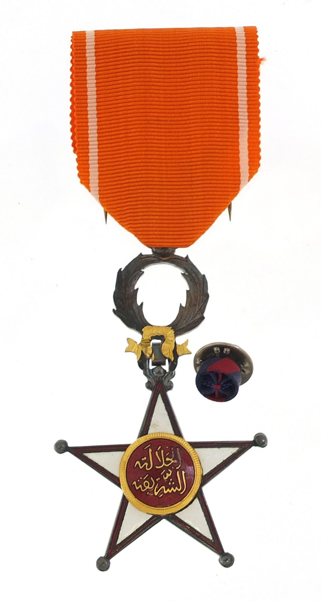 Arabian Military interest red and white enamel medal housed in an Arthus Bertrand box - Image 2 of 4