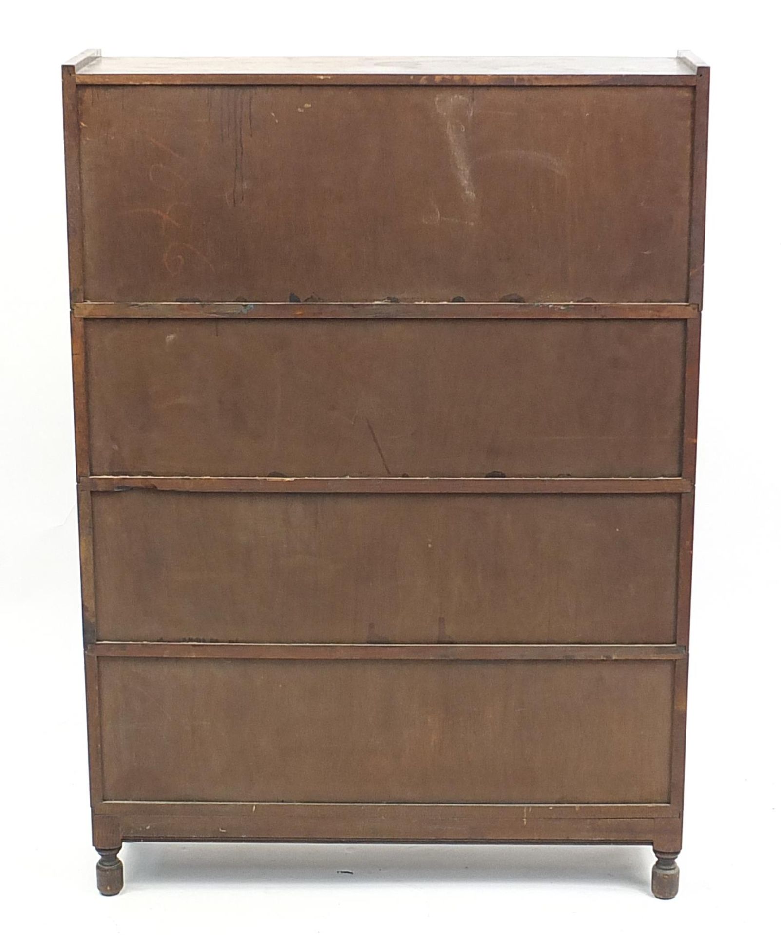 Oak four tier Globe Wernicke style bookcase, 125cm H x 89cm W x 25.5cm D - Image 3 of 3