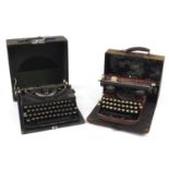 Two vintage typewriters comprising Bar-Let and Imperial