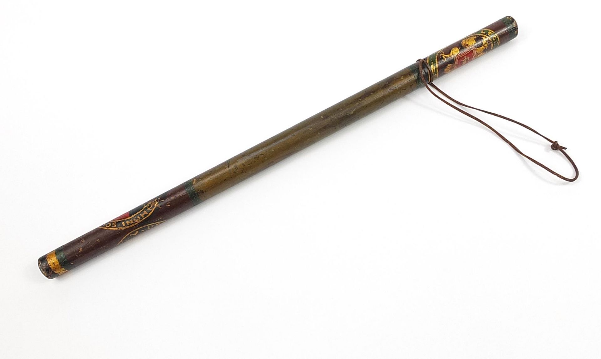 Perth High Constable's baton hand painted with crests, 69cm in length