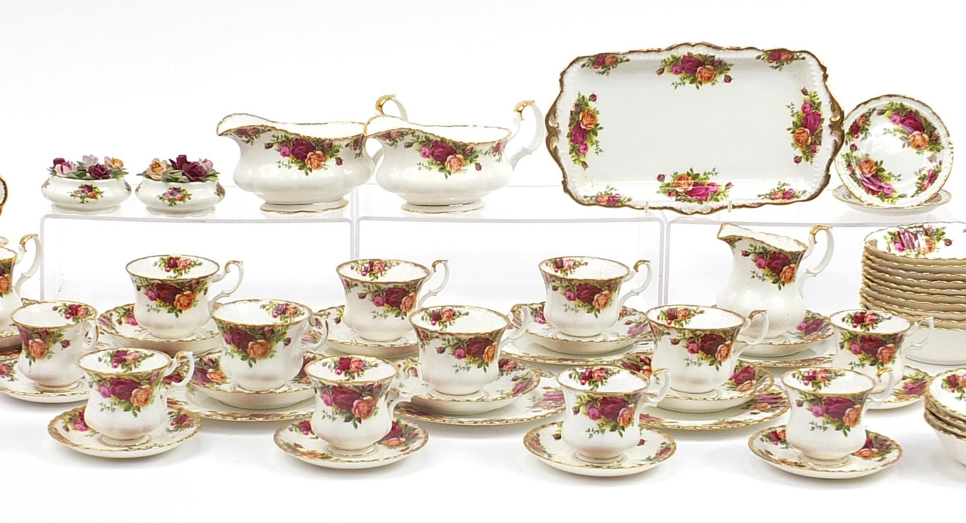 Royal Albert Old Country Roses dinner and teaware including dinner plates, soup cups and trios, - Image 3 of 5