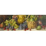 Arthur Dudley - Still life fruit and vessels, 19th century watercolour, mounted, framed and
