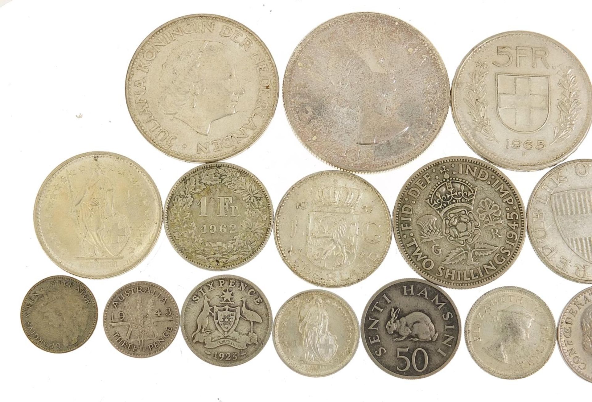 World coinage including 1964 Canadian dollar and 1967 two franc - Image 5 of 6