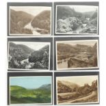 Collection of Scottish and Welsh topographical and social history postcards arranged in an album,