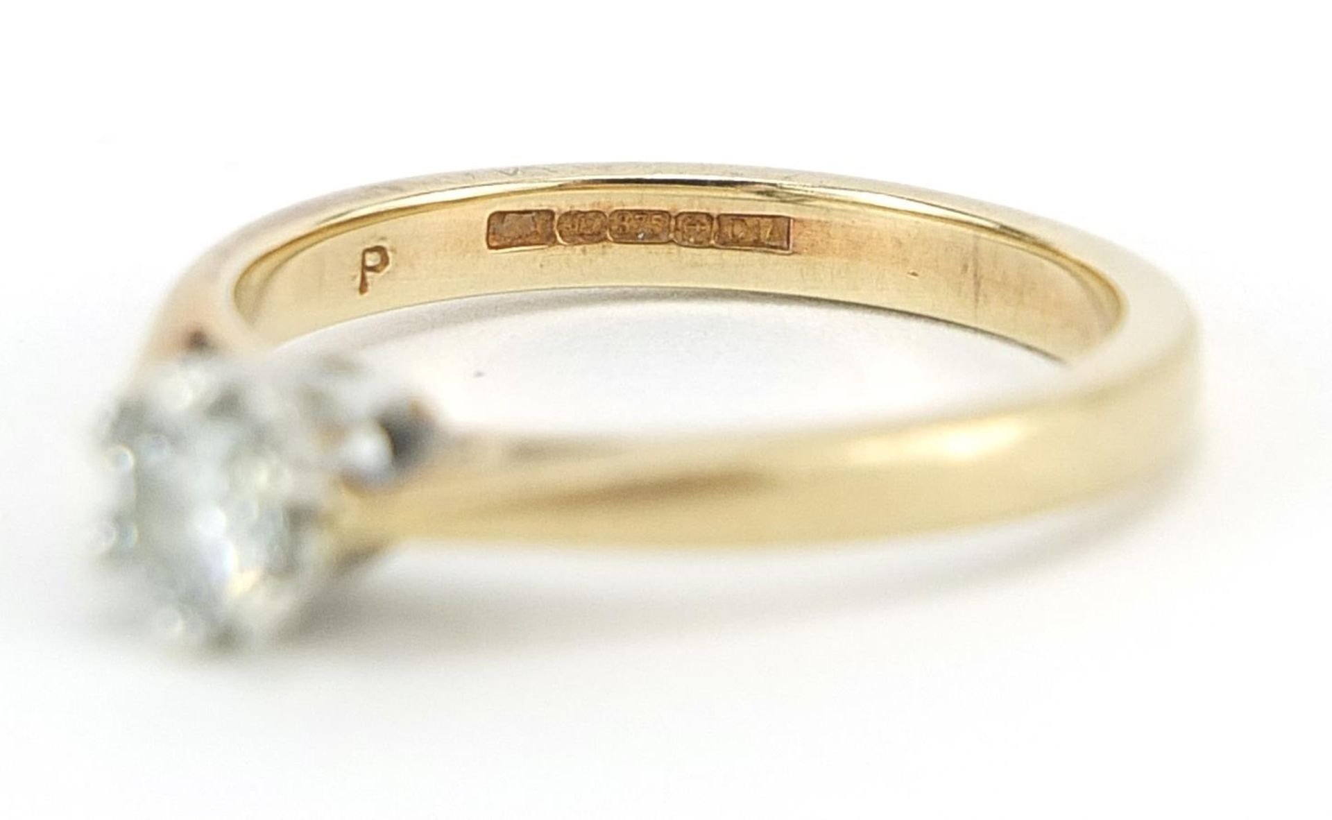 9ct gold diamond solitaire ring, approximately 0.25 carat, size L/M, 2.6g - Bild 3 aus 3