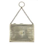 Colen Hewer Cheshire, George V silver chatelaine card case aide memoire, Chester 1912, 9.5cm wide,
