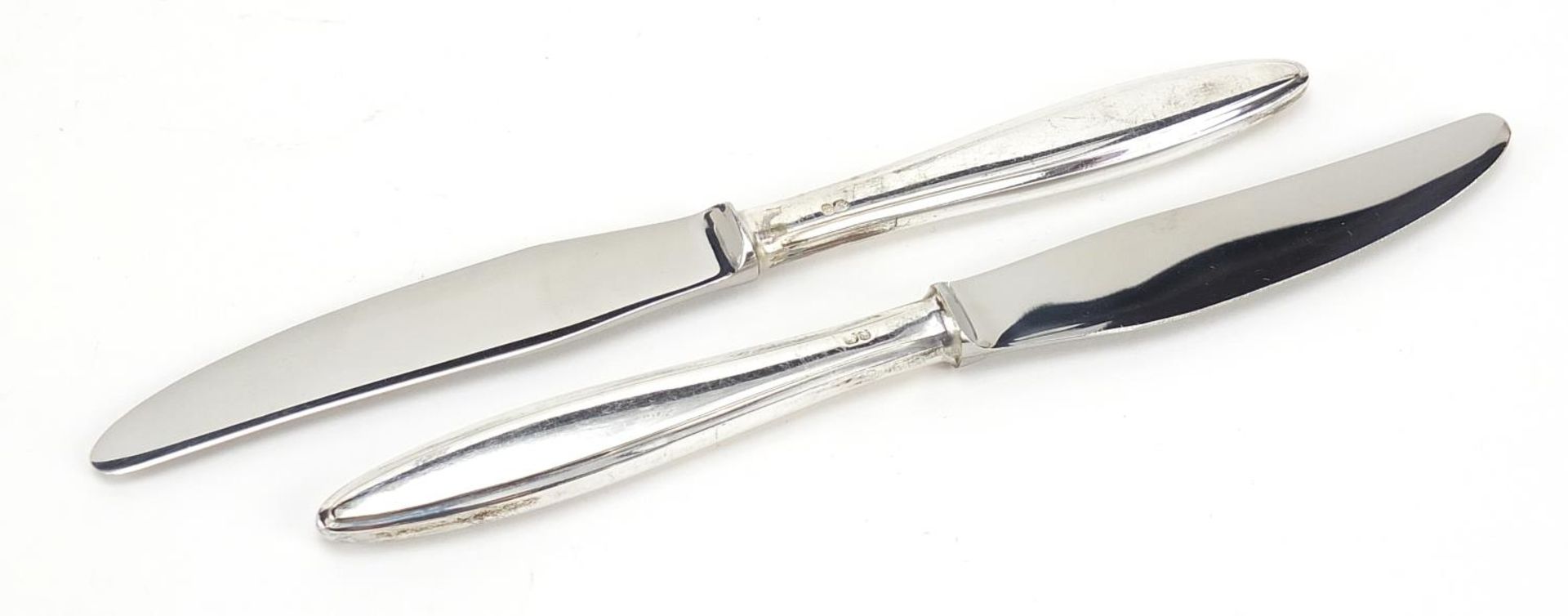 Harrods Ltd Cutlers and Silversmiths, set of six silver handled knives with stainless steel blades - Bild 4 aus 6