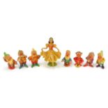 Wade cellulose Snow White and the Seven Dwarfs, the largest 16.5cm high