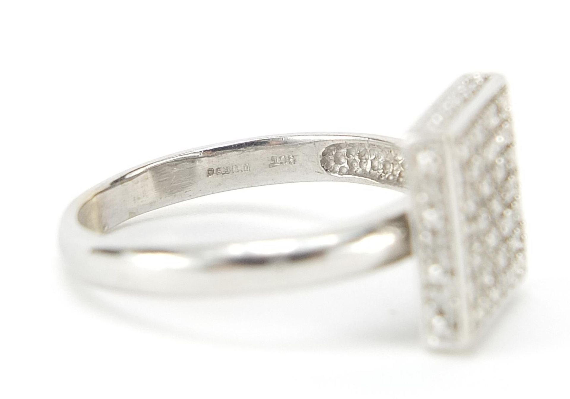 9ct white gold diamond cluster ring, size S, 5.0g - Bild 3 aus 3